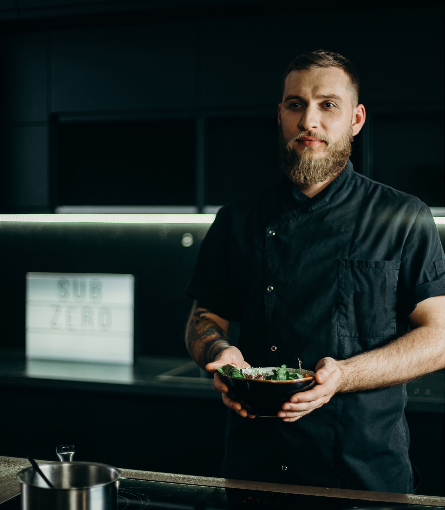 Chef holding salad blog42x